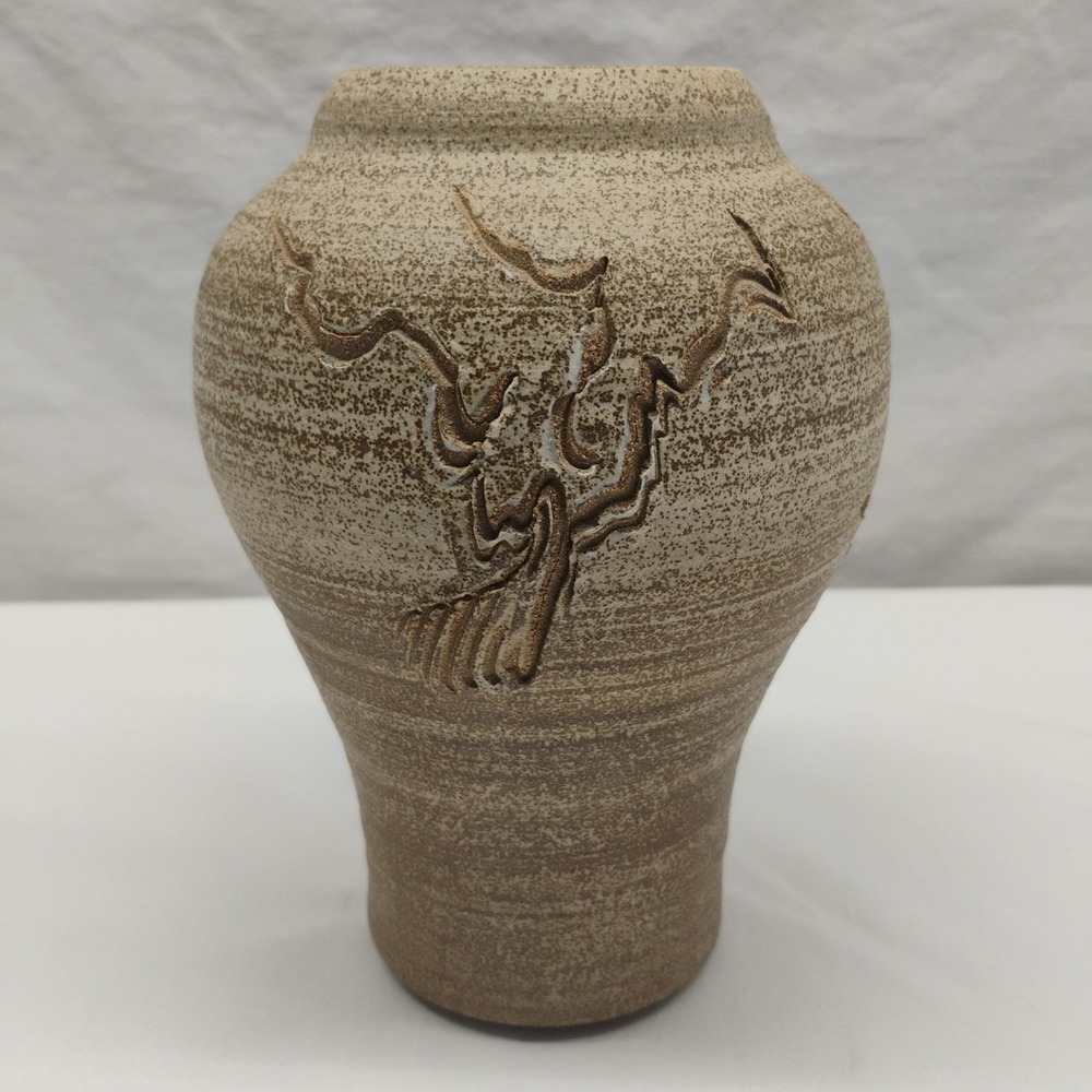 Great Plains Pottery Steve Rogers 1987 Stoneware Vase Southwestern Western Earth